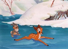 במבי וחבר ילדותו משחקים, מתוך הסרט במבי