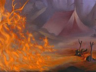 התפשטות האש ממחנה הציידים אל היער, מתוך הסרט במבי 