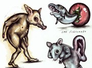  זה חי (פרט): הכלאות מפלצתיות כתוצאה מהנדסה גנטית. דימויים אלה מזכירים מאוד את המפלצות של בוש ואחרים,  אולם...