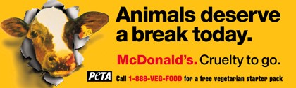 באנר של PETA מקמפיין McCruelty