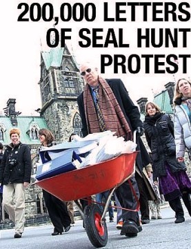 הסנטור מק הרב זקוק למריצה כדי להוביל עצומות, מכתבים וגלויות לפרלמנט – של קנדים הקוראים לעצור את הטבח....