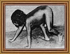 ילד הולך על ארבע כמו חיה