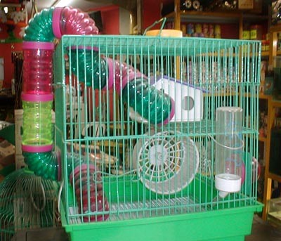 כלוב מועשר לאוגר ולעכבר. מעוצב למעשה כצעצוע לילד