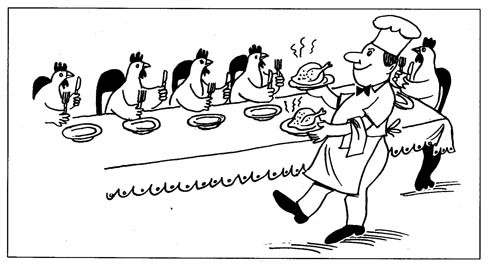 שיתוף פעולה בין החקלאים לבעלי החיים? רק באיורים הוא בא לידי ביטוי.