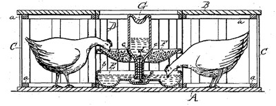 כלוב הובלה חריג, עם מתקנים למזון ולשתייה. רוב המתכננים העדיפו להתרכז בכלובים מתקפלים. 