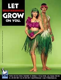 מודעה לעידוד צמחונות, טבעונות הפסקת או הפחחת אכילת בשר ומזונות מהחי, שפורסמה בהודו.