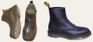 זה רק נראה כמו עור – Vegetarian Shoes מבריטניה (מימין) ונעלי GIO