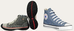 נעלי בד: אולסטאר (מימין) וקטרפילר